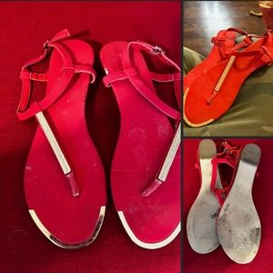 Maurice’s pink/orange sandals